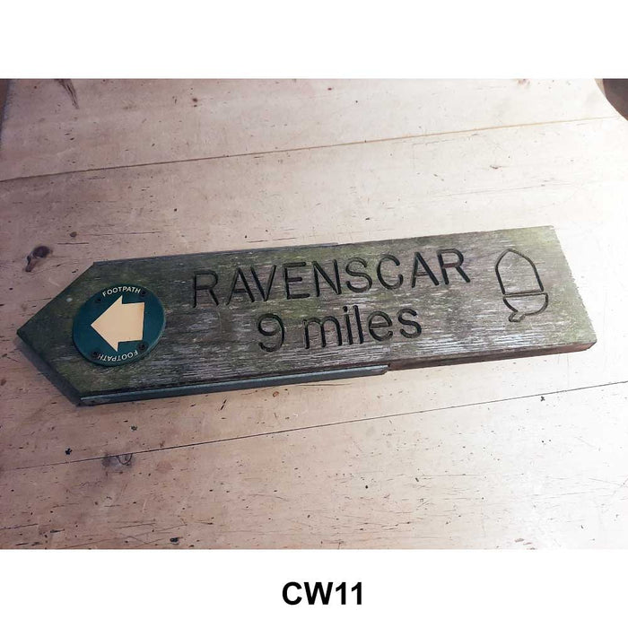 Cleveland Way National Trail original sign CW11 Ravenscar