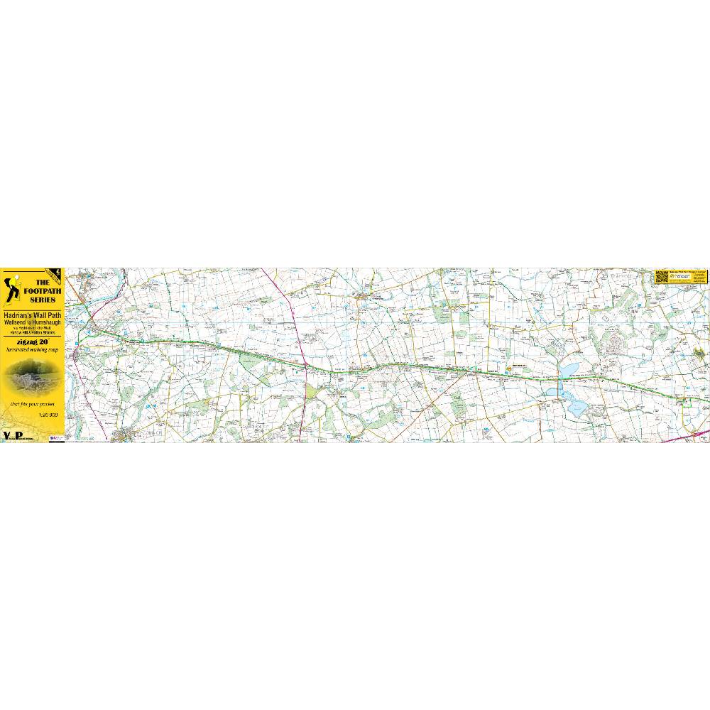 Hadrian's Wall Path 1 - Wallsend to Humshaugh zigzag map