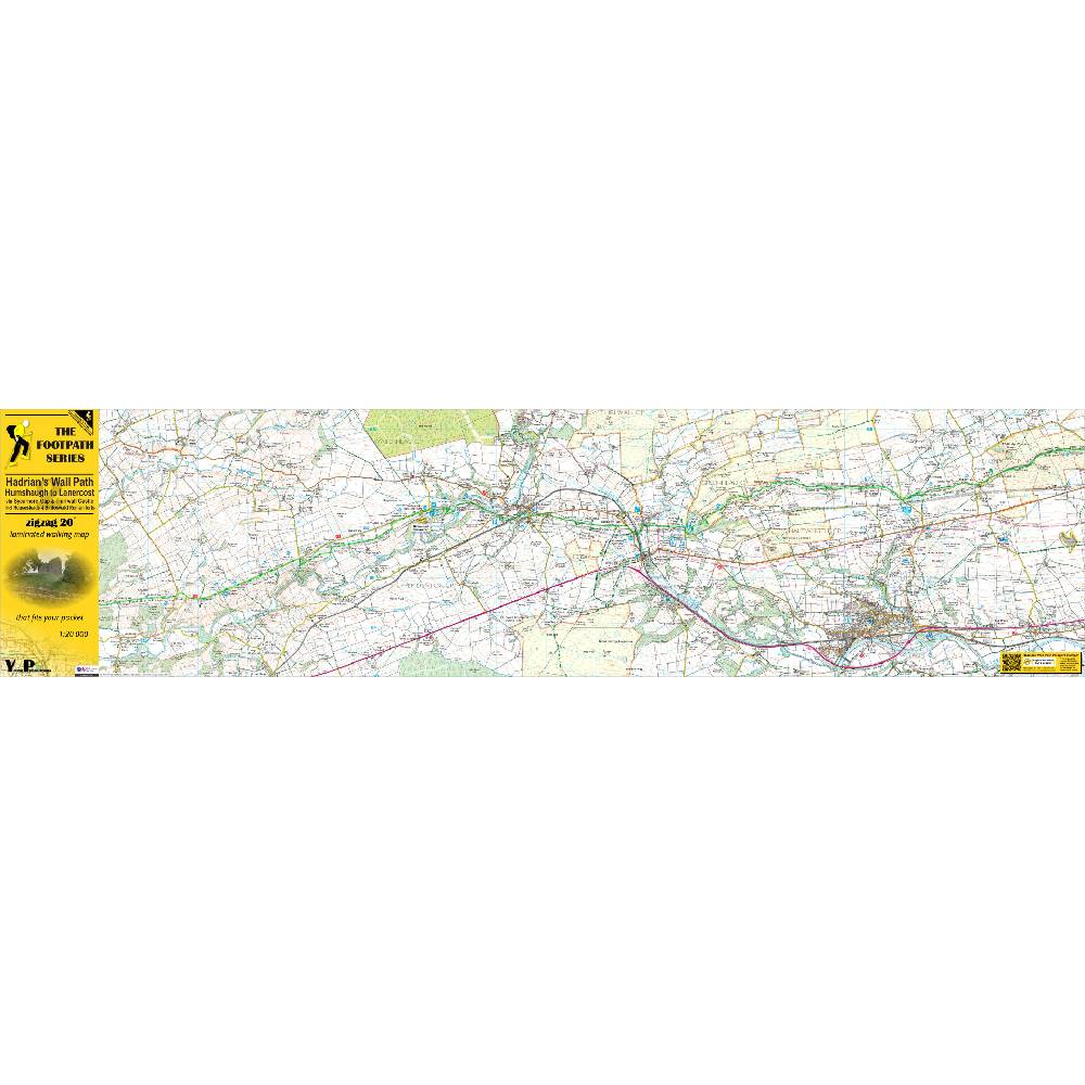 Hadrian's Wall Path 2 - Humshaugh to Lanercost zigzag map
