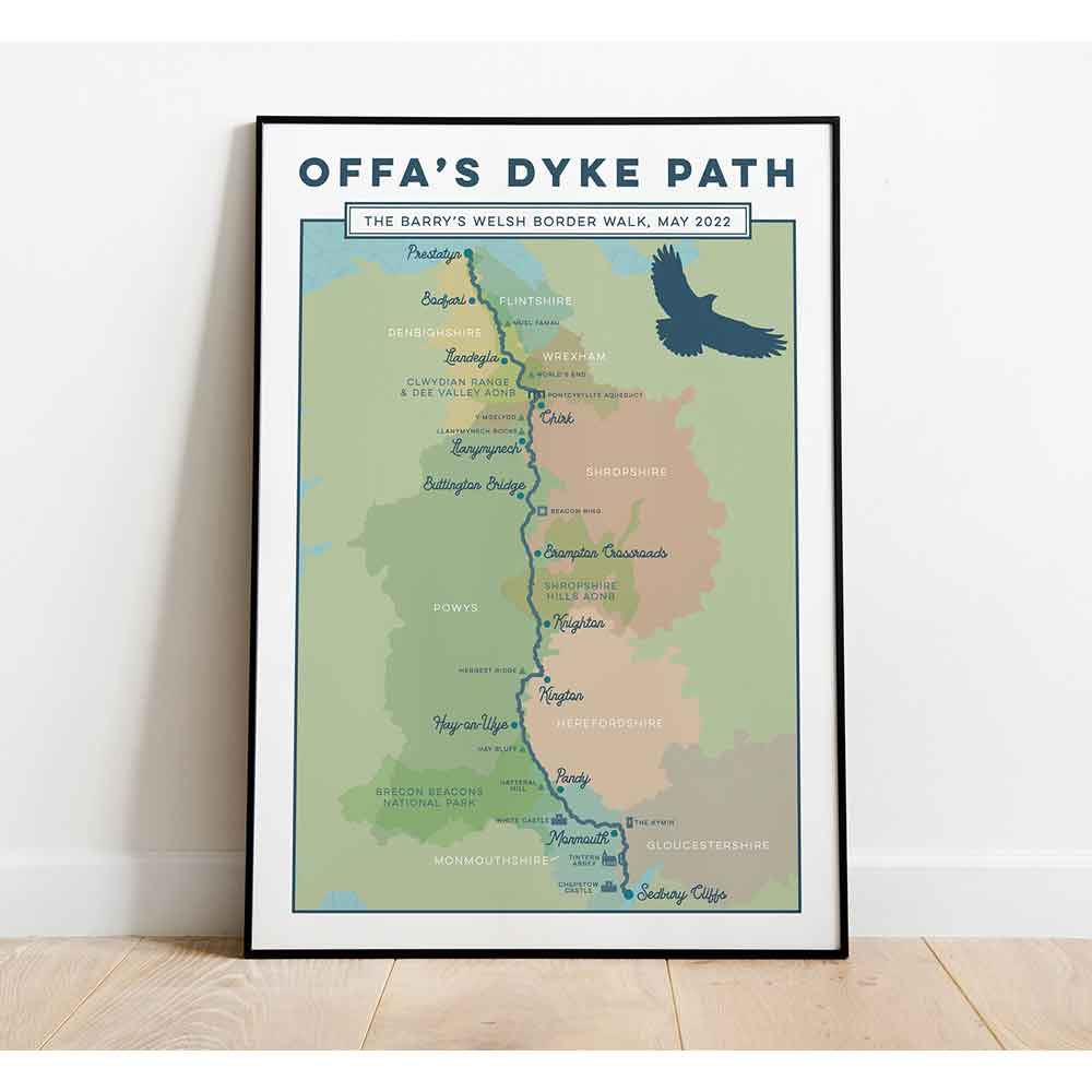 Offa's Dyke Path personalised art print