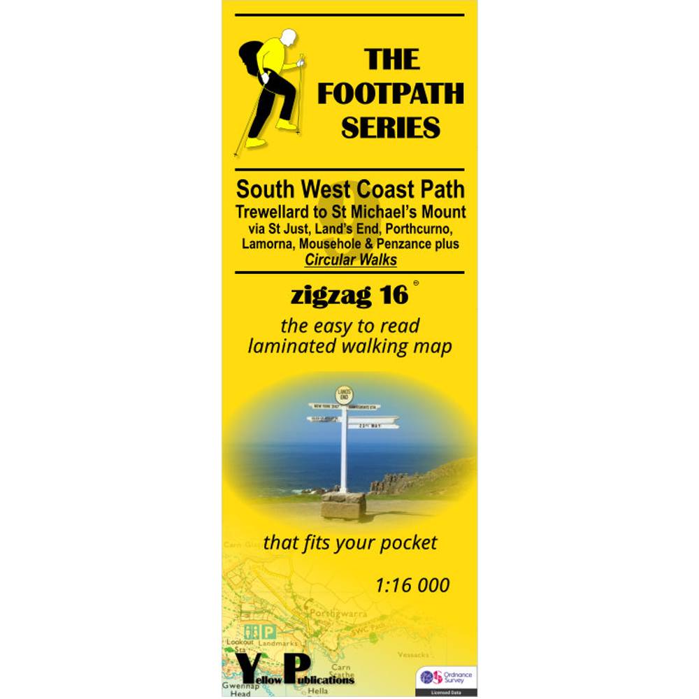 South West Coast Path easy-read map - zigzag - Trewellard to St Michael's Mount cover