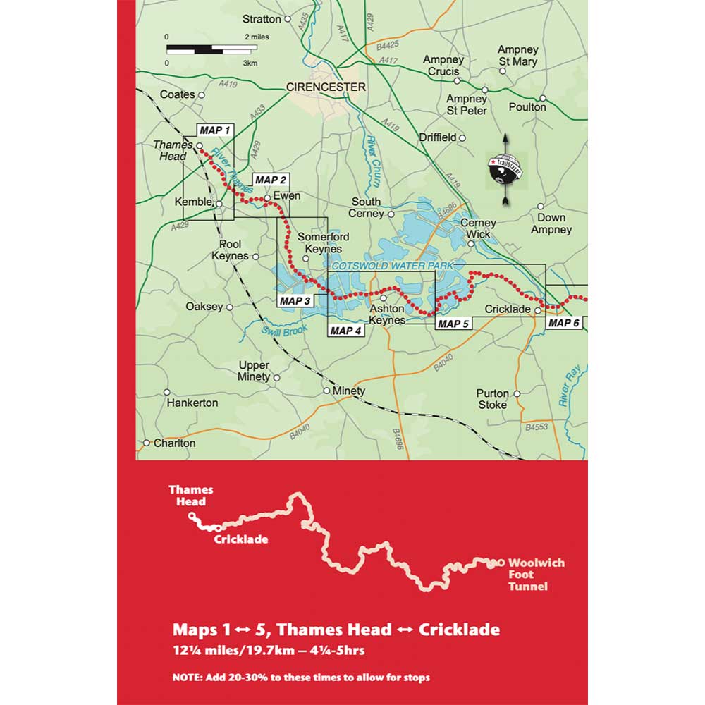 Thames Path Trailblazer guidebook Cricklade map