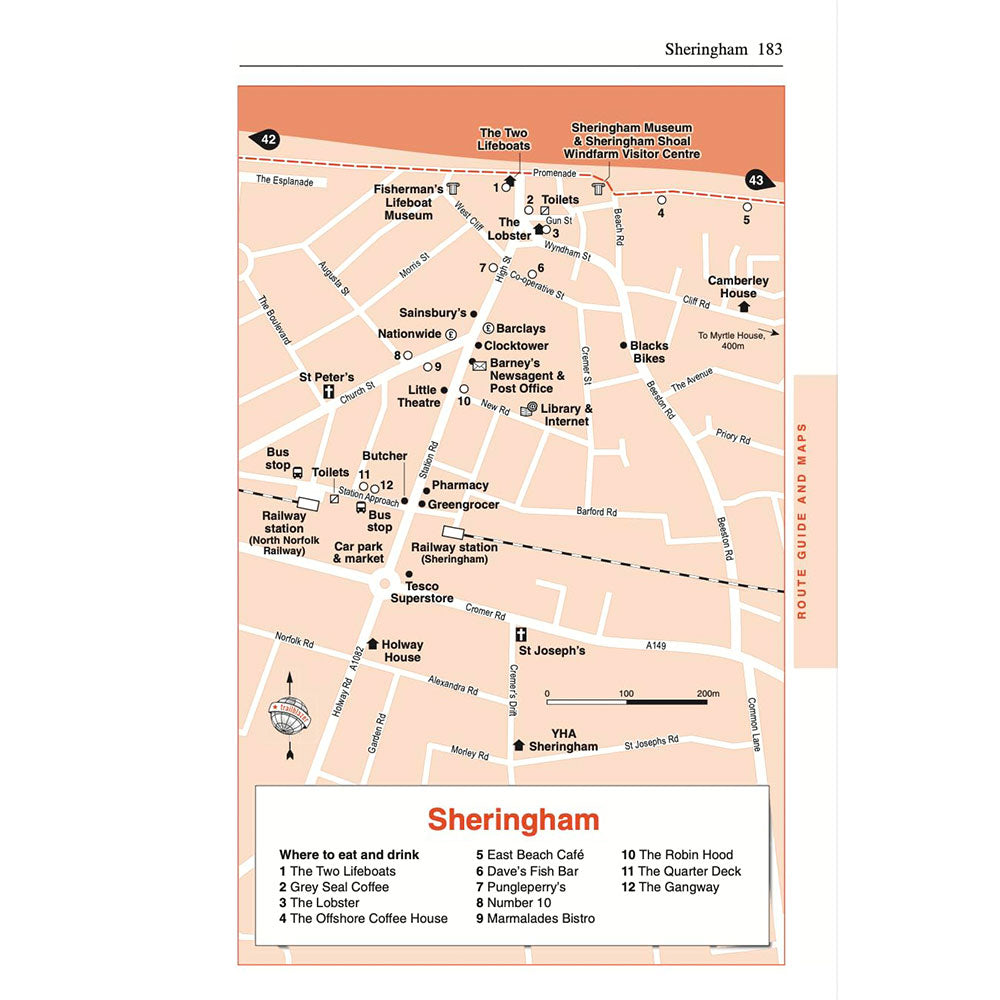 Map of Sheringham from Norfolk Coast Path & Peddars Way Trailblazer