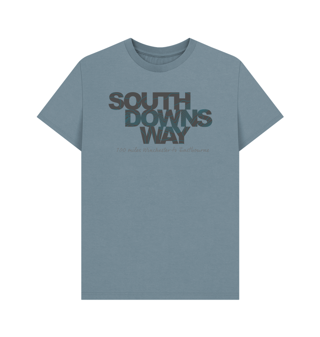 Stone Blue Printed T-shirt Front