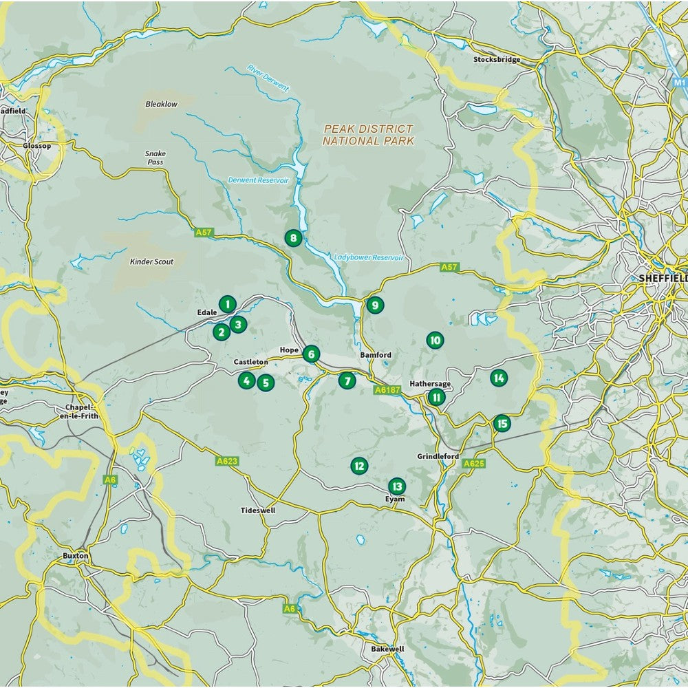 Edale and the Hope Valley walk guidebook - walk locator map