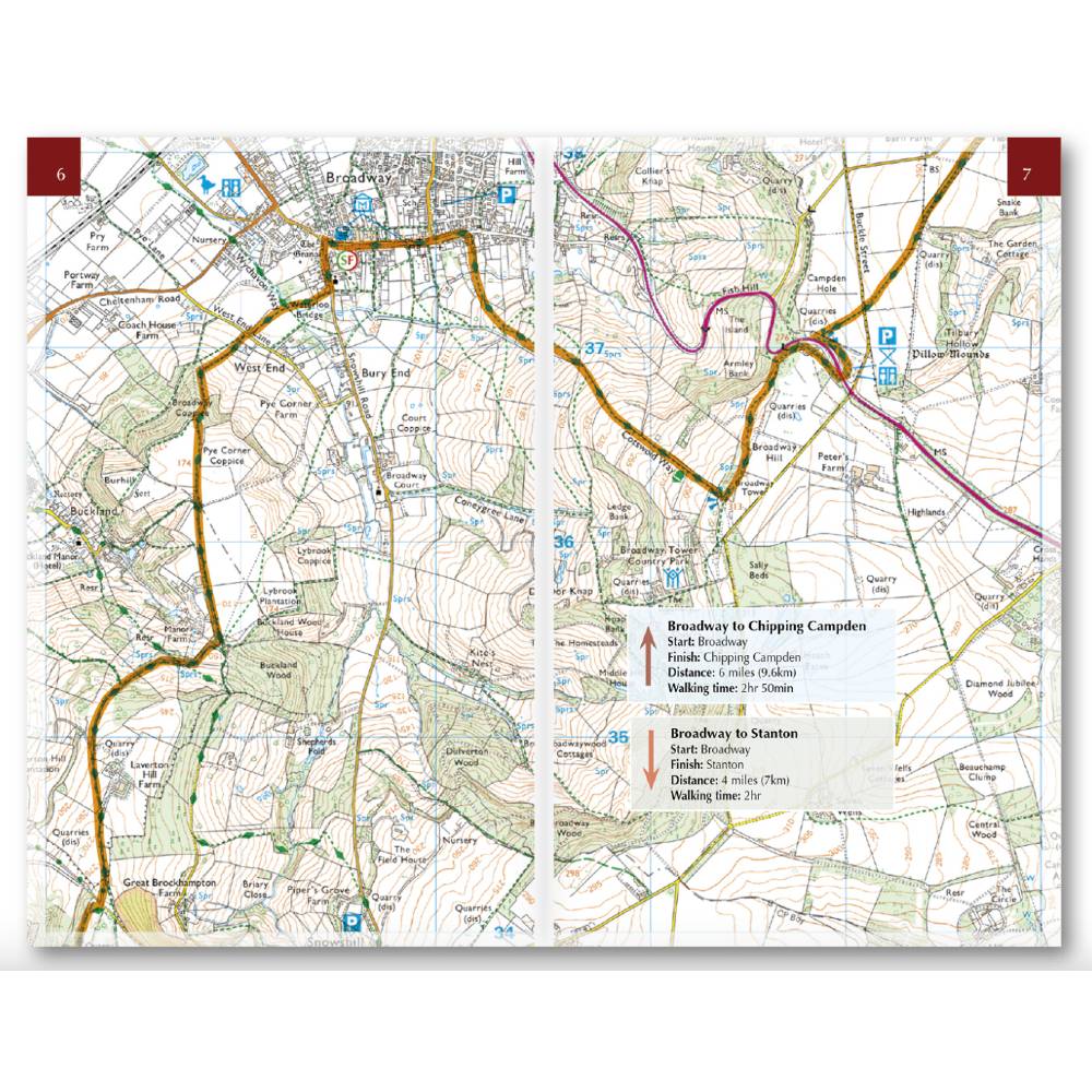 Cotswold Way guidebook map page frpm map booklet- Cicerone Press - The Trails Shop
