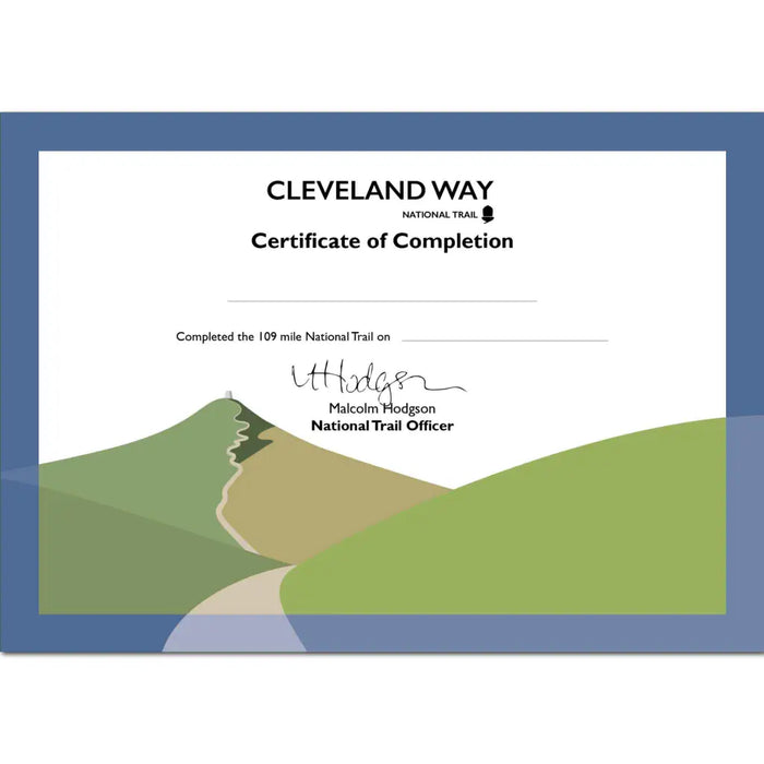 Cleveland Way National Trail Completion Certificate - The Trails Shop