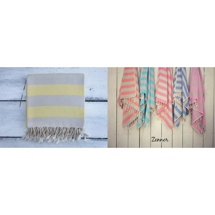 Hammam Towels-Zennor - Yellow & Grey-The Trails Shop