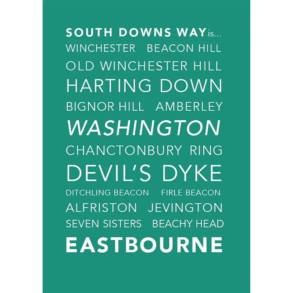 National Trails Greeting Card-South Downs Way-The Trails Shop