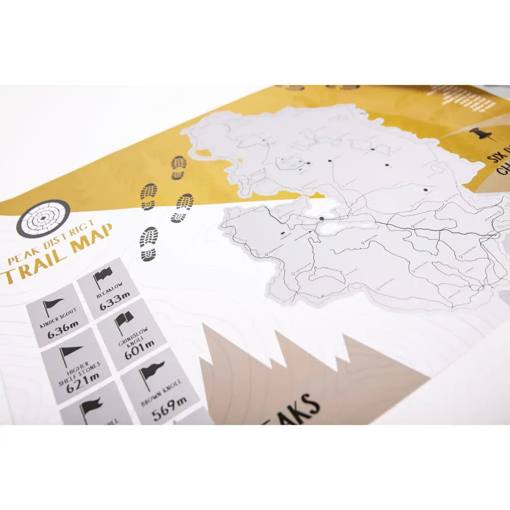 Peak District Trail Scratch Map-The Trails Shop