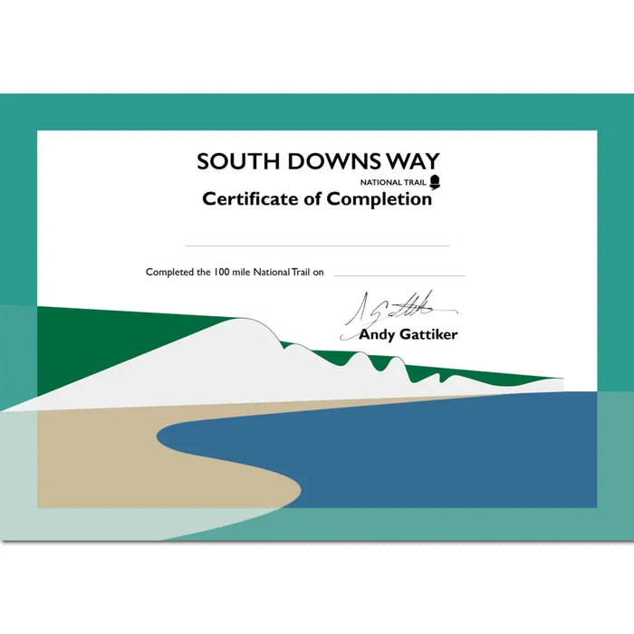 South Downs Way National Trail Completion Certificate - The Trails Shop