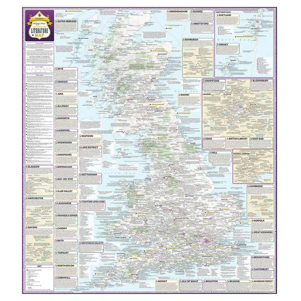 ST&G’s Thrillingly Plotted Great British Literature Map-The Trails Shop