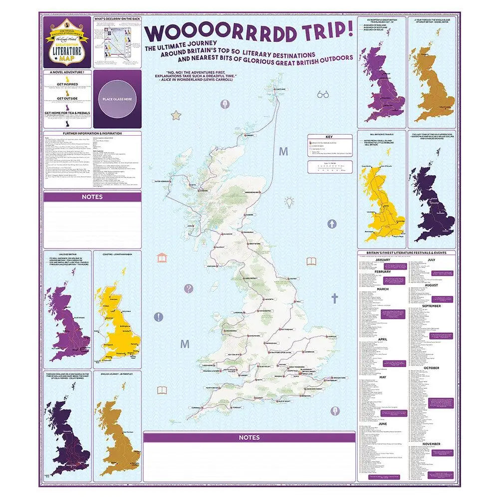 ST&G’s Thrillingly Plotted Great British Literature Map-The Trails Shop