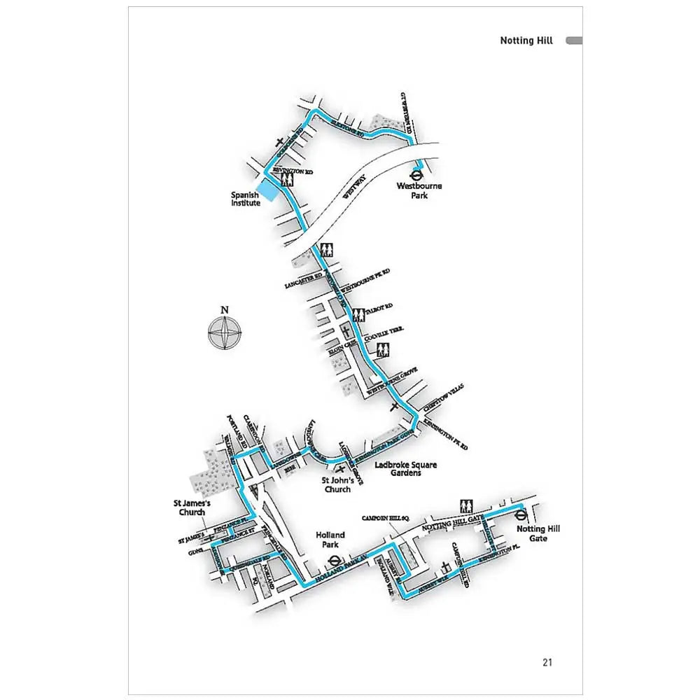Walking London walks in and around London Andrew Duncan Notting Hill walk map