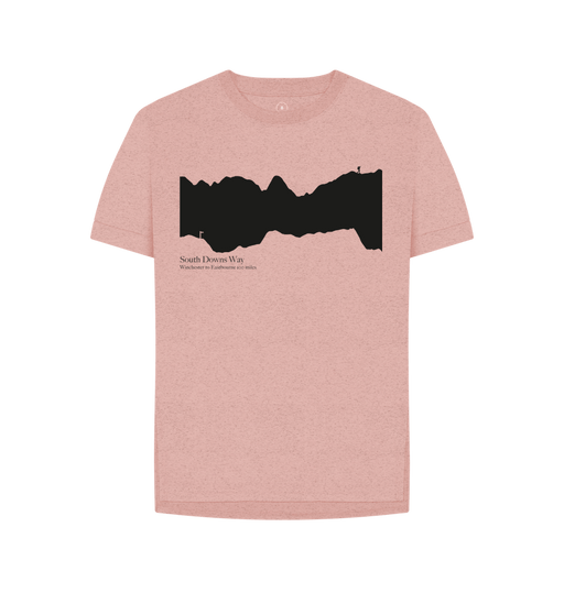 Sunset Pink South Downs Way 'elevation profile' Women's T-Shirt