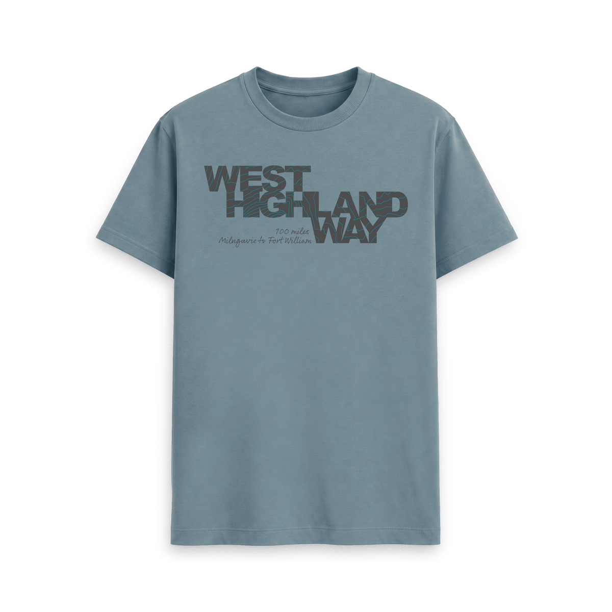 Stone Blue Printed T-shirt Front