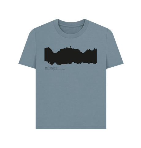 Stone Blue Printed T-shirt Front