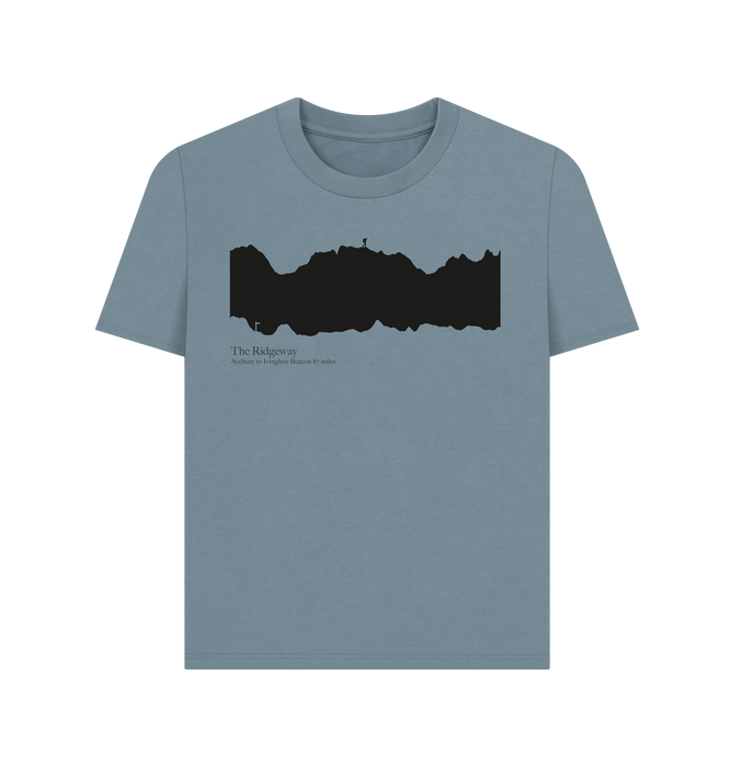 Stone Blue Printed T-shirt Front