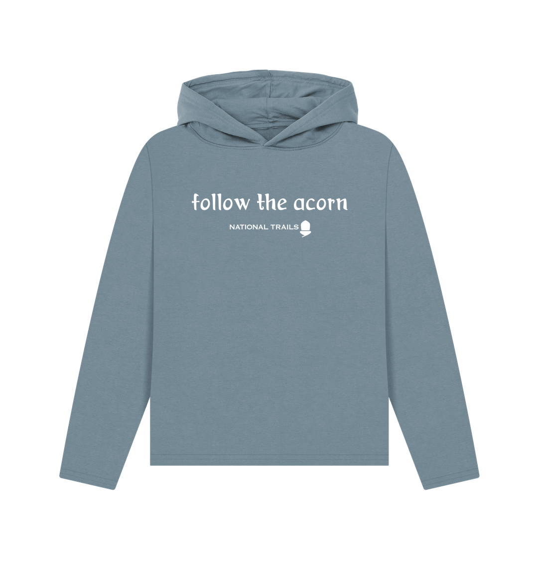 Women's 'Follow the acorn' organic logo National Trails hoodie