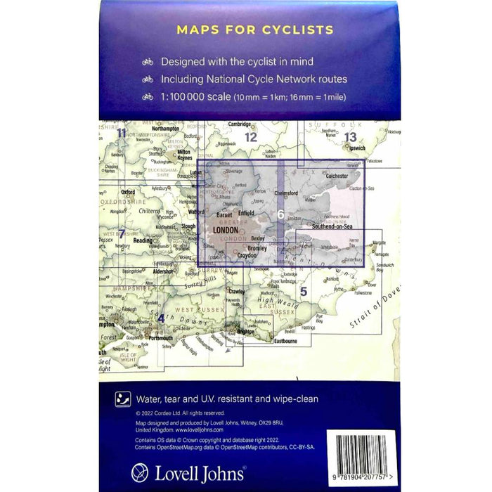 back of map 6 showing area covered