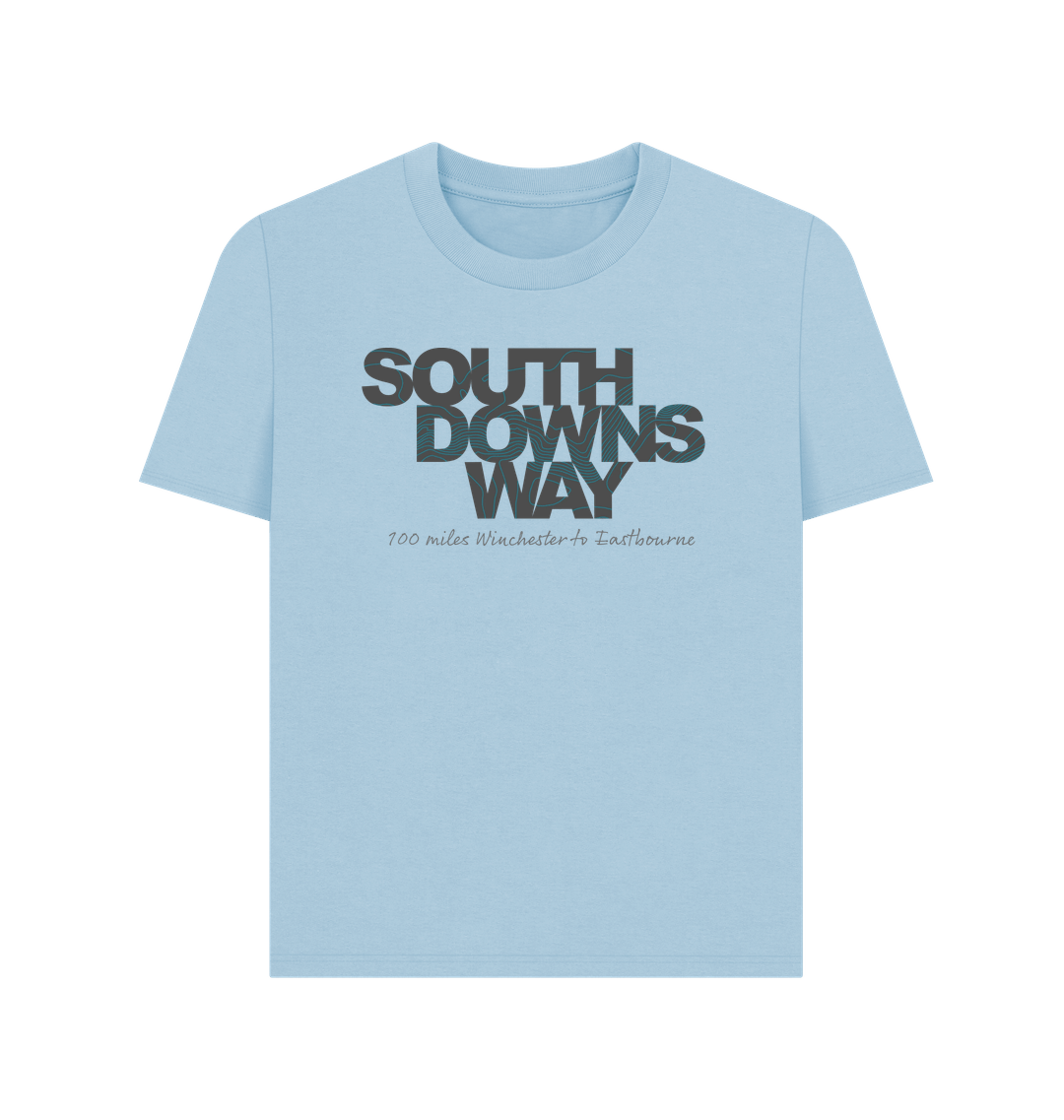 South Downs Way 'contours' women's t-shirt