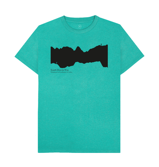 Seagrass Green South Downs Way 'elevation profile' Men's T-Shirt