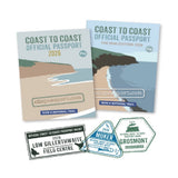 Coast to Coast passports with sample stamps
