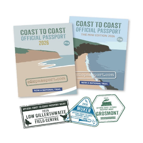 Coast to Coast passports with sample stamps
