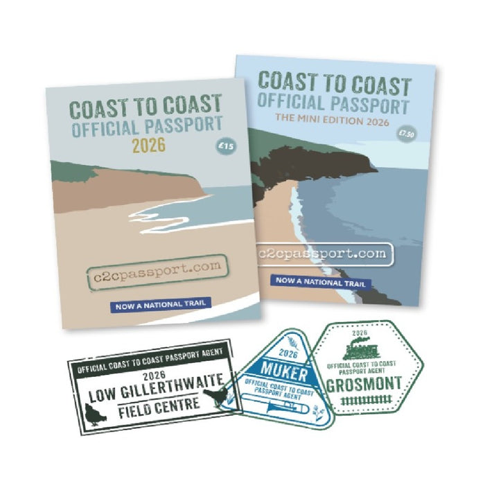 Coast to Coast passports with sample stamps
