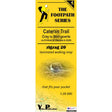 Yellow walking map of the Cateran Trail with text and a logo on a white background