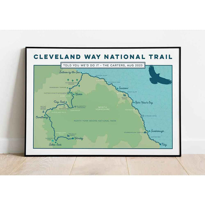 Cleveland Way National Trail personalised art print