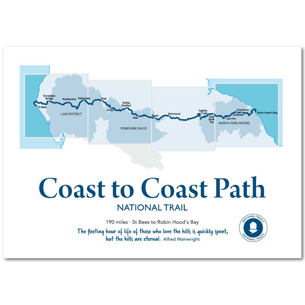 Coast to Coast Path map print-The Trails Shop
