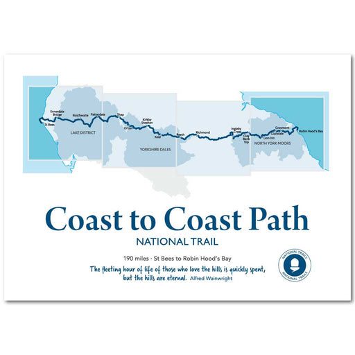 Coast to Coast Path map print-The Trails Shop