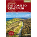 Book cover of 'The Coast to Coast Path' guidebook with map with a scenic view of a trail.