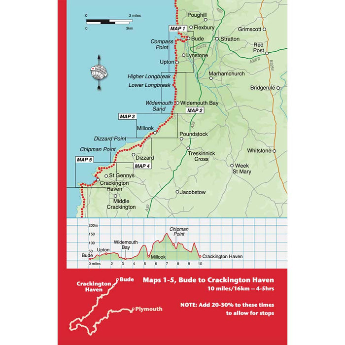 Cornwall Coast Path guidebook Trailblazer overview map sample