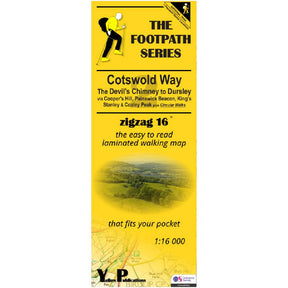 Yellow map cover of the Cotswold Way Map 2 The Devil's Chimney to Dursley.