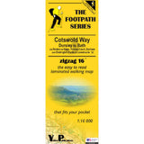 Yellow map cover of the Cotswold Way Map 3 from Dursley to Bath with walking illustration and text.