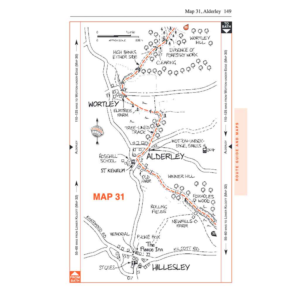 Cotswold Way Trailblazer Alderley map