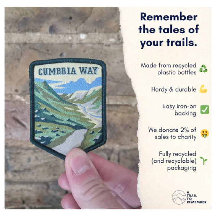 The Cumbria Way woven patch badge - A Trail to Remember @ the Trails Shop