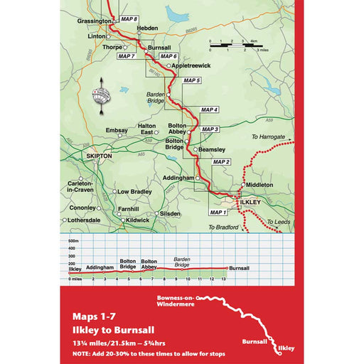 Dales Way Trailblazer guidebook overview map sample