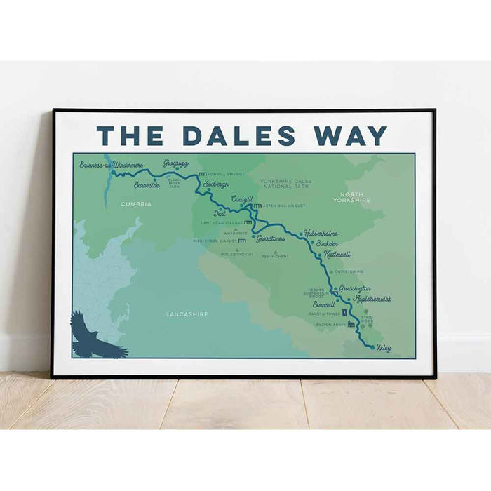 The Dales Way art print blue