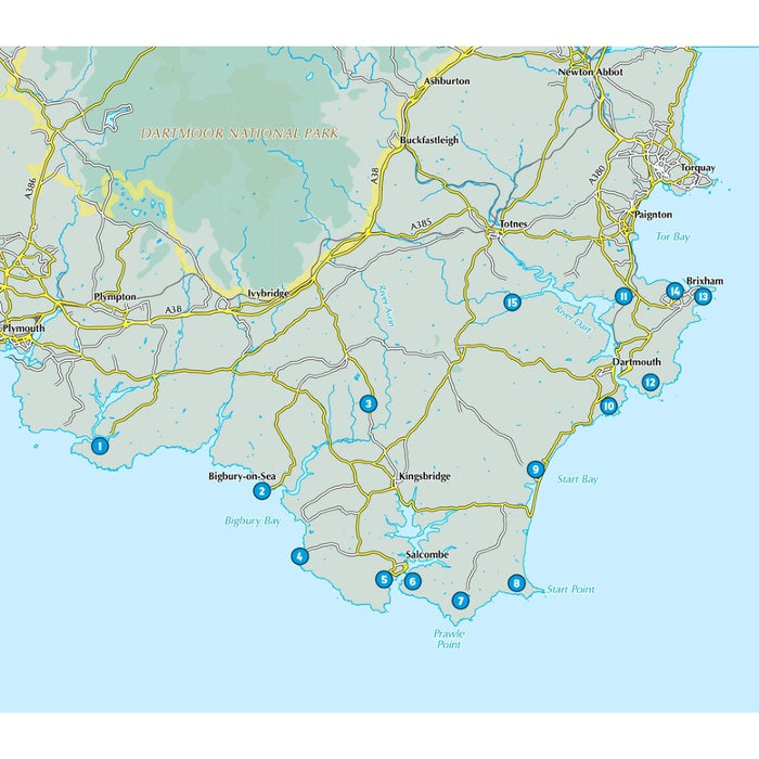 15 short walks in South Devon - walk locator map