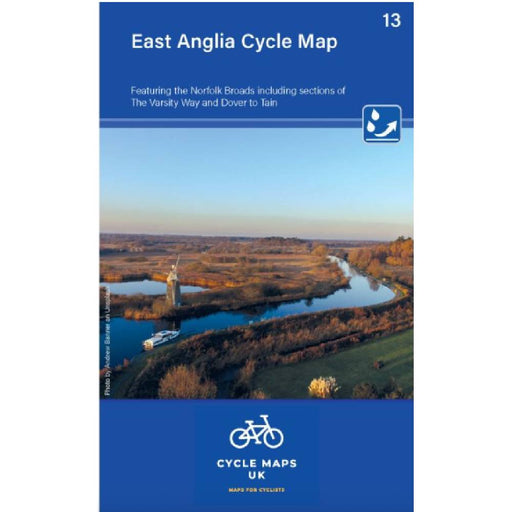 East Anglia Cycle Map cover with a scenic image of a river and landscape.