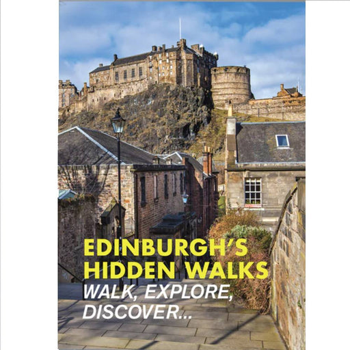 Book cover of 'Edinburgh's Hidden Walks' with castle and street scene on a white background