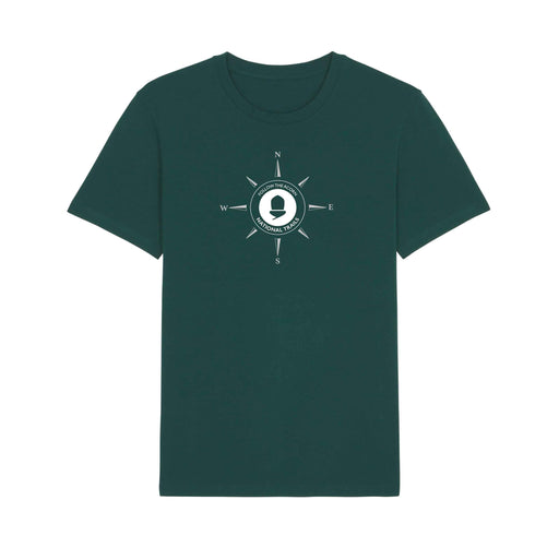 Follow the acorn National Trails compass t-shirt green