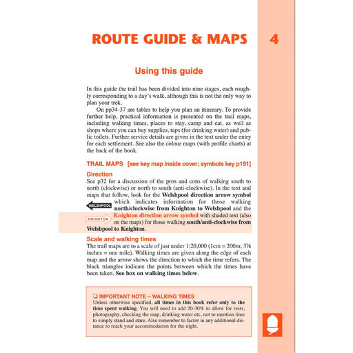 Glyndwr's Way Trailblazer guidebook - inside page - The Trails Shop