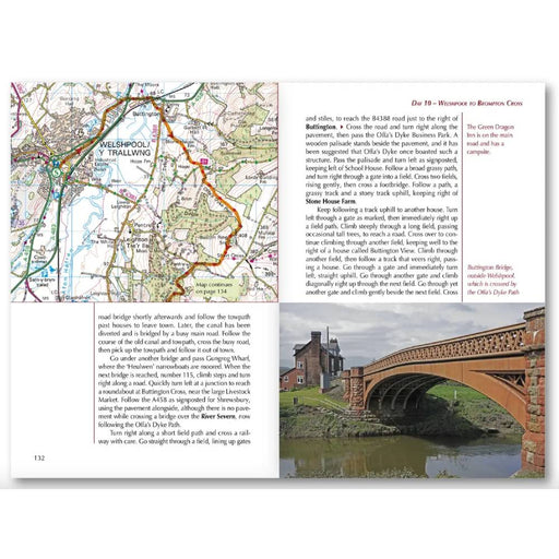 Glyndwr's Way guidebook sample inside page - The Trails Shop