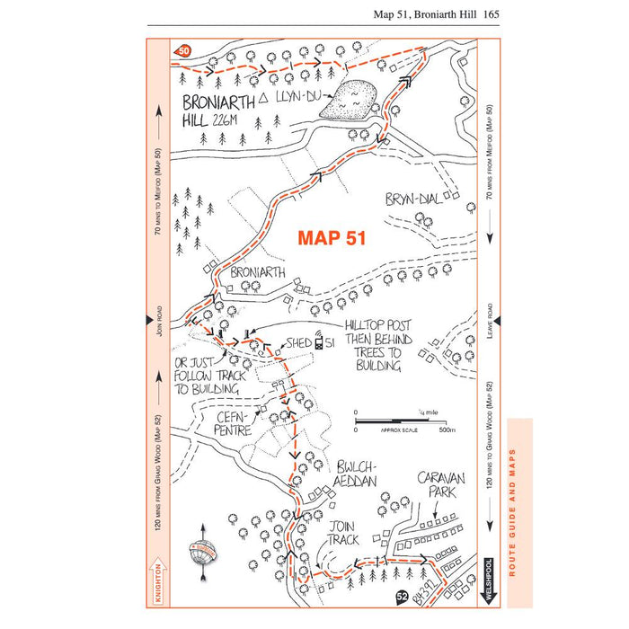 Glyndwr's Way Trailblazer guidebook - sample map - The Trails Shop