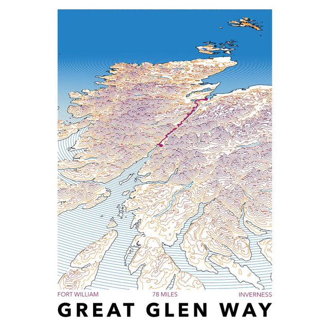 Great Glen Way contours poster 
