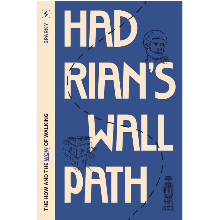 Book cover of 'Hadrian's Wall Path' with blue background and beige text